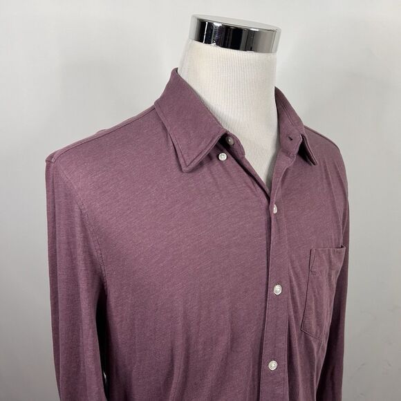 Bonobos Medium Soft Jersey Button Front Shirt Pale Red Poly Cotton Blend - Picture 1 of 6